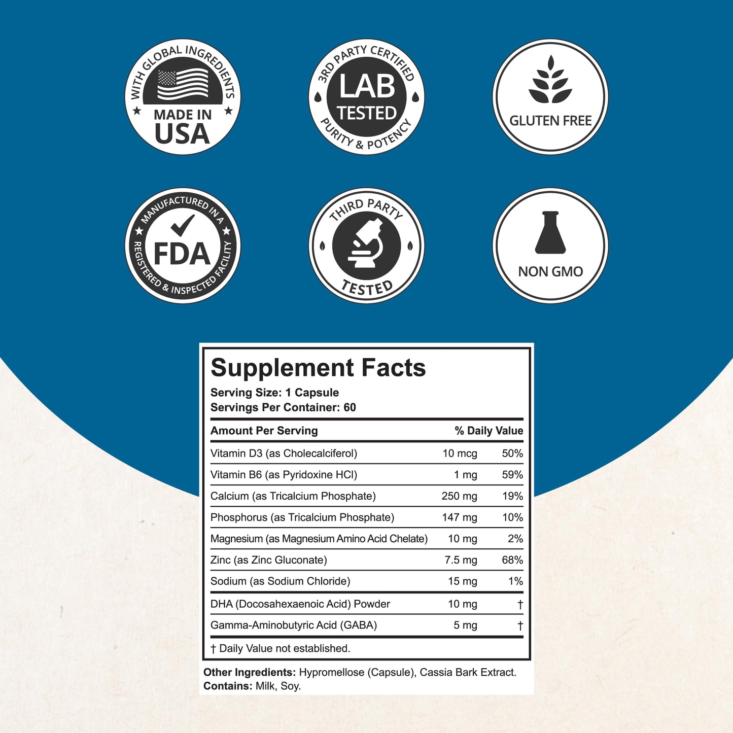 NuBest Grow Power - Calcium Supplement, Magnesium Supplement with Vitamin D3, B6, Zinc, Phosphorus and Multivitamin for Strong Bones, Overall Health for Age 10+ | 60 Capsules | 1 Month Supply NuBestBuy Supplements Australia