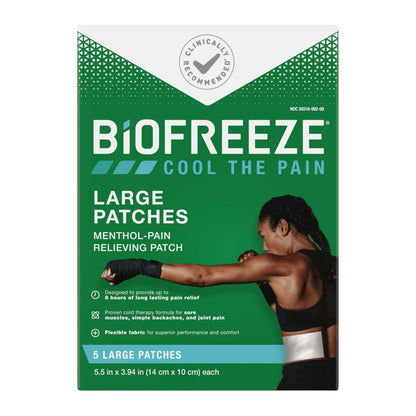 Biofreeze Menthol Pain Relieving Patches (5 Patches Per Box) Up To 8 Hours Of Pain Relief From Sore Muscles, Arthritis, Backaches, Spains, Bruises, Strains And Joint Pain (Package May Vary) BiofreezeBuy Supplements Australia