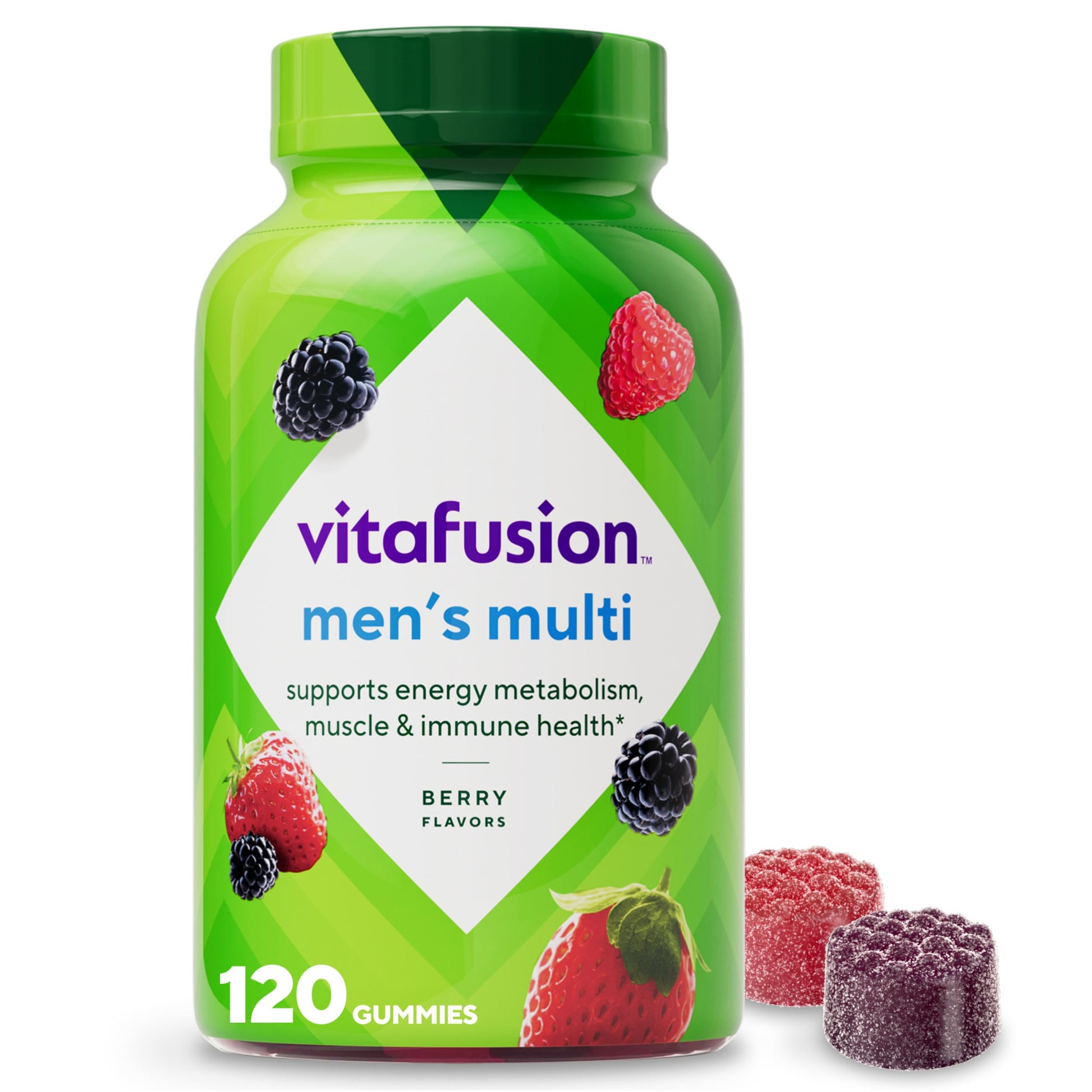 vitafusion Adult Gummy Vitamin Supplement for Men, Berry Flavored, A, C, D, E, B6, B12, Daily, 120 Count, 60 Day Supply VitafusionBuy Supplements Australia