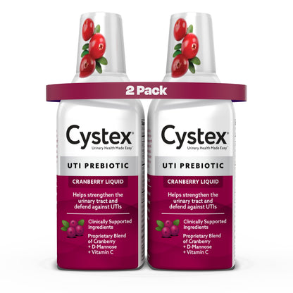 Cystex Urinary Tract Infection Support & Prevention - Cranberry Prebiotic Supplement with D-Mannose & Vitamin C for UTI Protection & Urinary Health Maintenance - 7.6 fl oz (Pack of 2) CystexBuy Supplements Australia