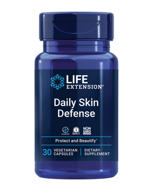 Life Extension Daily Skin Defense, Vitamin C, ceramides, Rosemary, Lemon Verbena, Helps Fight oxidative Stress & The Appearance of Wrinkles, Gluten-Free, Once-Daily, Non-GMO, Vegetarian, 30 Capsules Life ExtensionBuy Supplements Australia