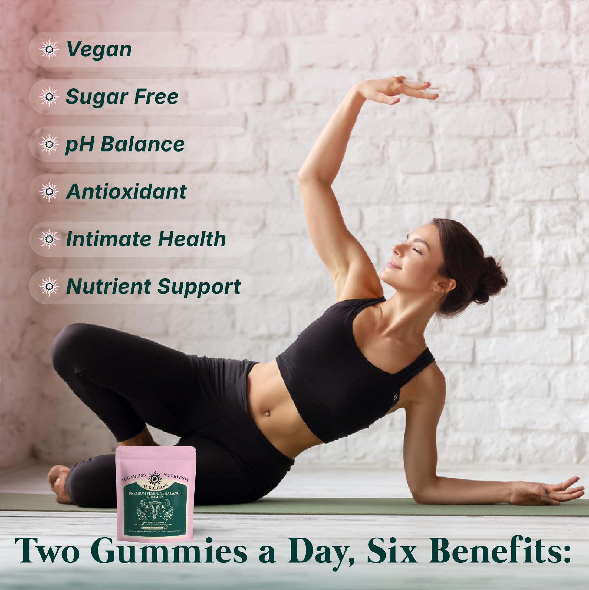 Premium Feminine Balance Gummies for Women - Hawaiian Pineapple Gummies for Women PH Balance Wellness, Immune Support, Vegan Daily Supplement for Odor and Flora Health , 60 Counts - 30 Servings AurablissBuy Supplements Australia