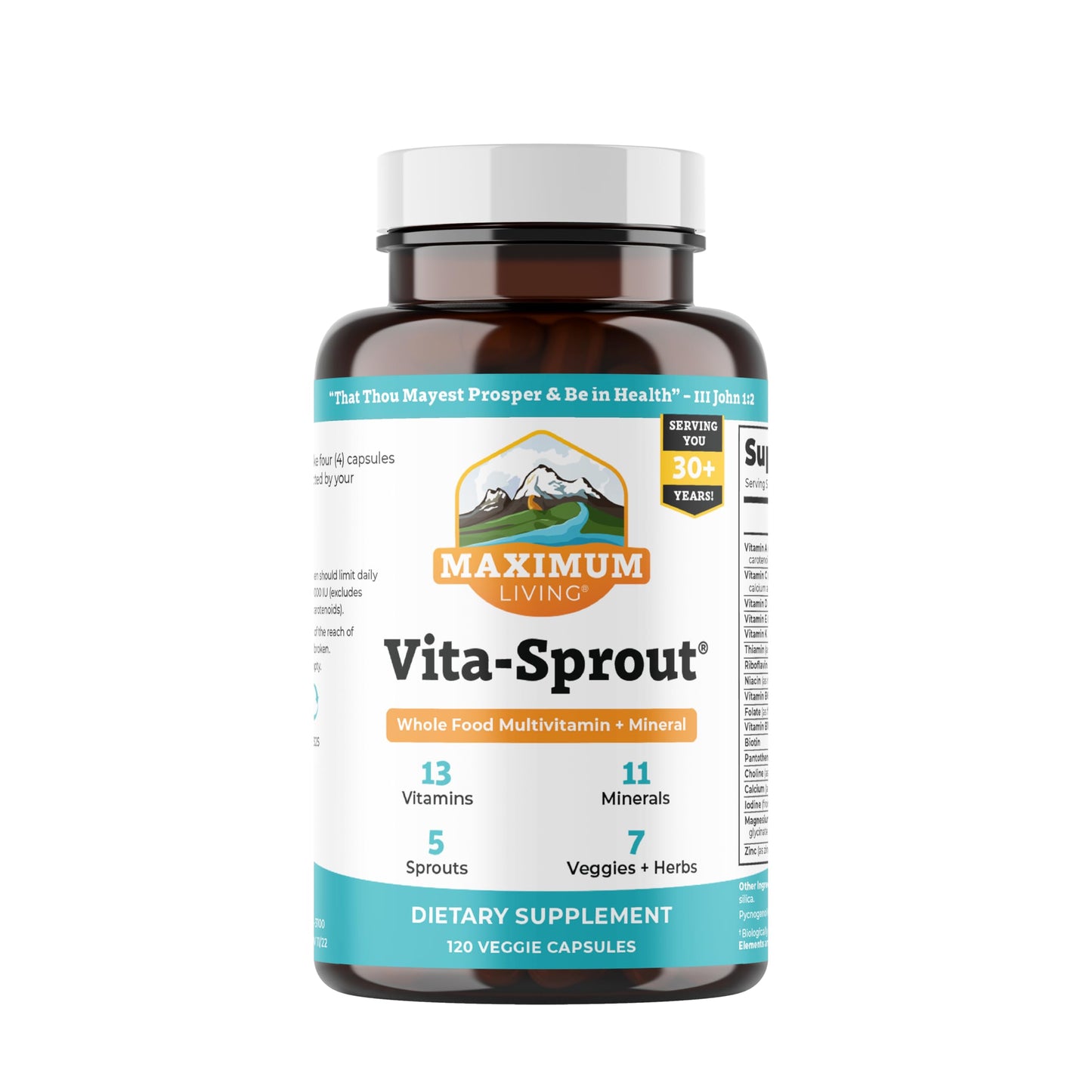 Maximum Living - Vita-Sprout Whole-Food Multivitamin & Phytonutrient Blend - 120 Capsules Maximum LivingBuy Supplements Australia