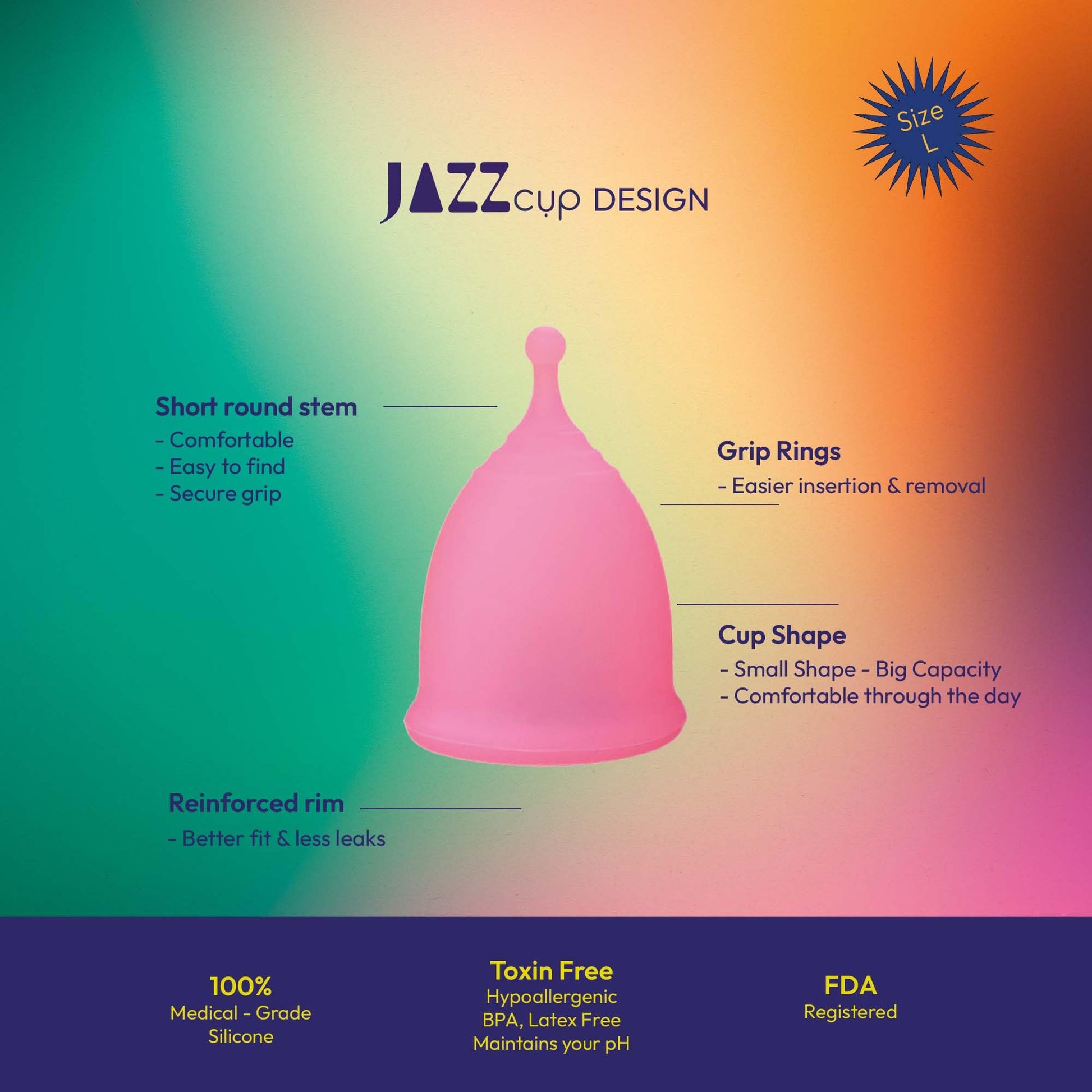 JAZZ Cup Soft Menstrual Cups – with Travel-Cotton Pouch – Reusable, 12-Hour Protection, 100% Medical JAZZ cupBuy Supplements Australia
