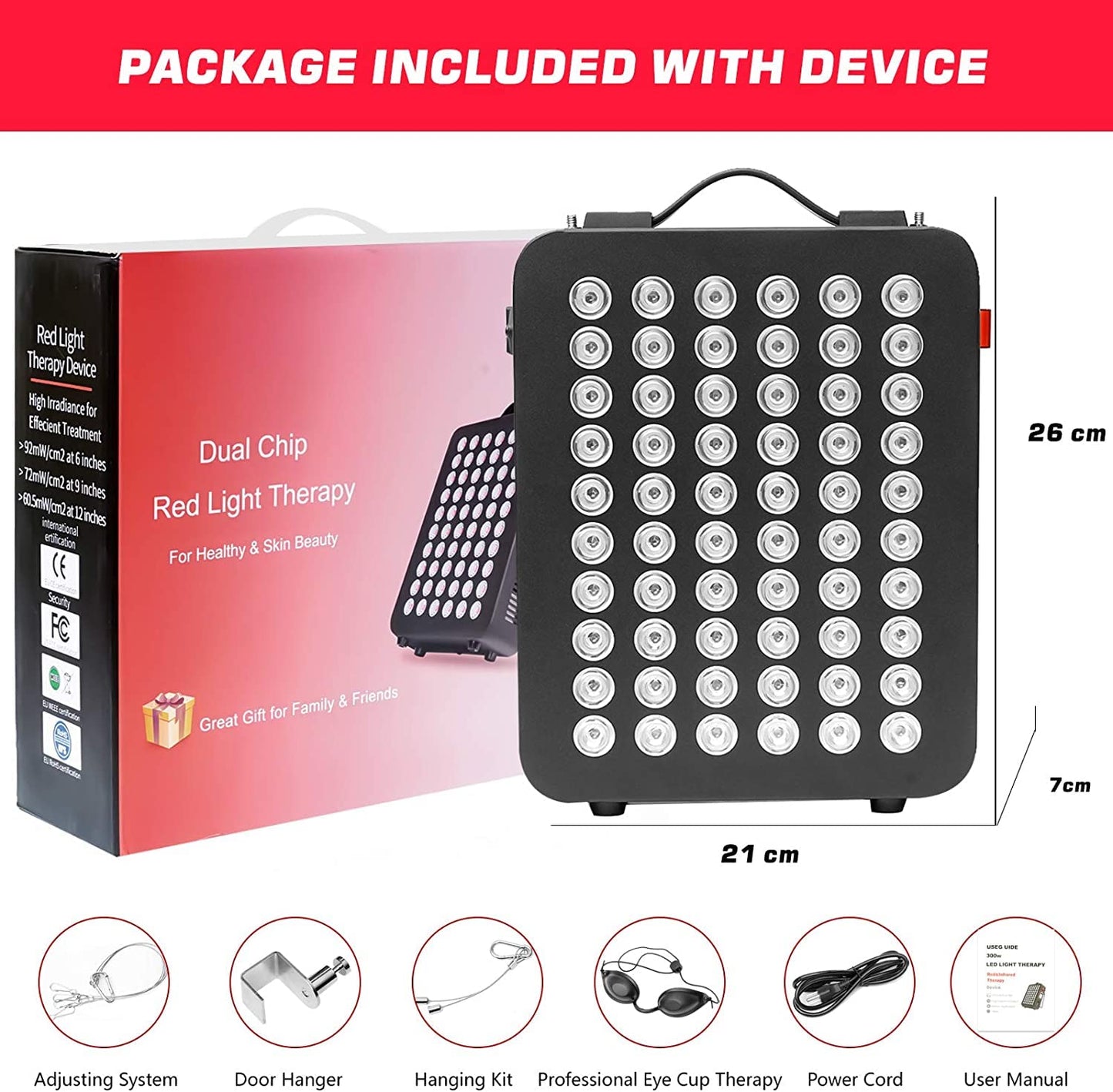 Red Light Therapy Device - Near Infrared Light Therapy with Timer, 60 Clinical Grade LEDs ECOGUNBuy Supplements Australia
