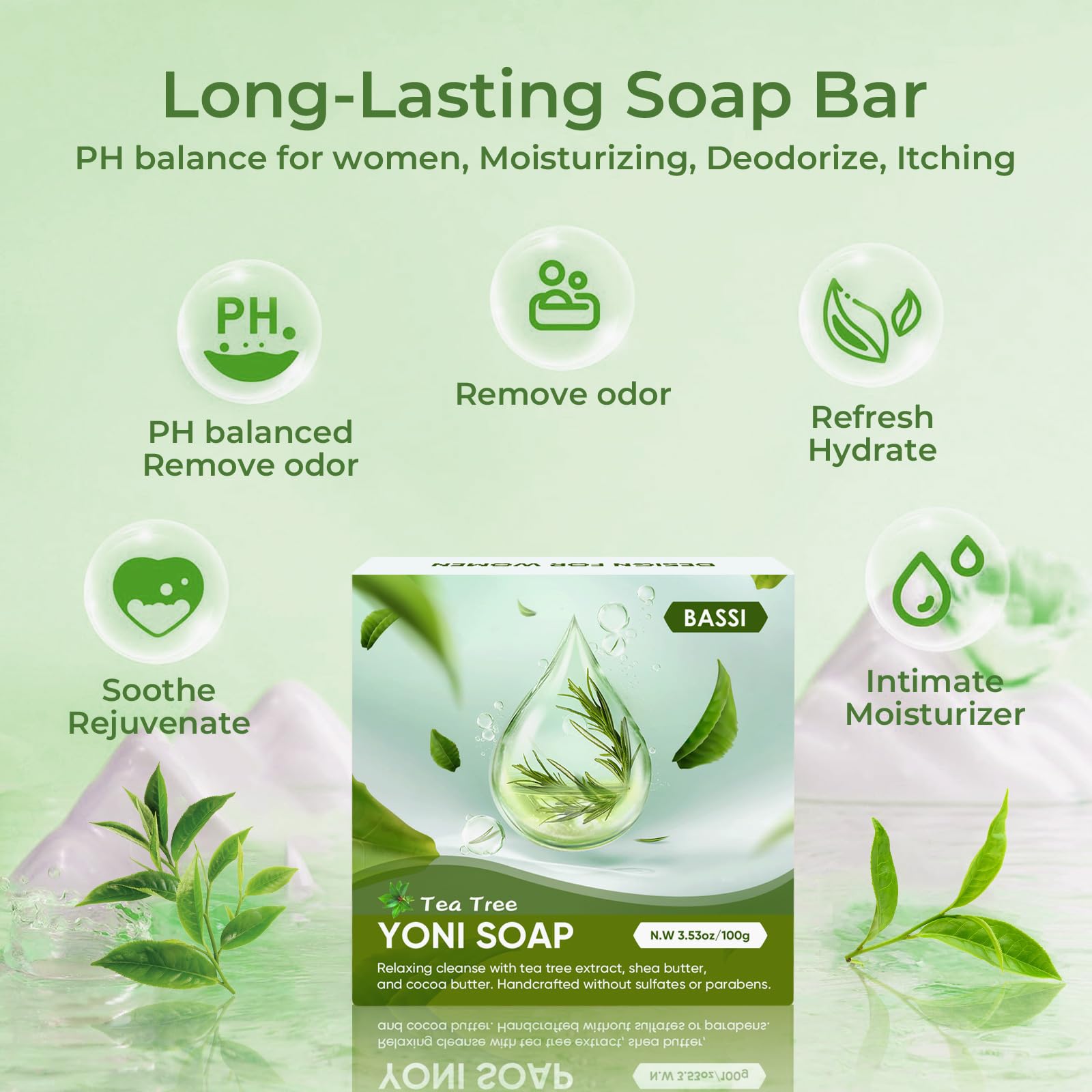 Feminine Wash & Yoni Oil & Yoni Soap Tea Tree Set for Women, Yoni Wash for Vaginal Ph Balance Remove BASSIBuy Supplements Australia
