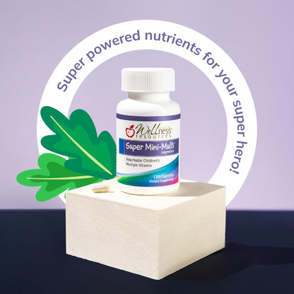 Super Mini-Multi - Children's Multivitamin Swallowable Capsules with Methyl Folate, Methyl B12 and Coenzyme B Vitamins for Growth