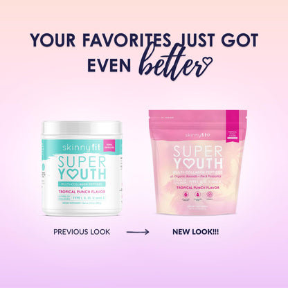 SkinnyFit Super Youth Tropical Punch Multi-Collagen Peptides + Probiotics, Baobab Fiber SkinnyFitBuy Supplements Australia