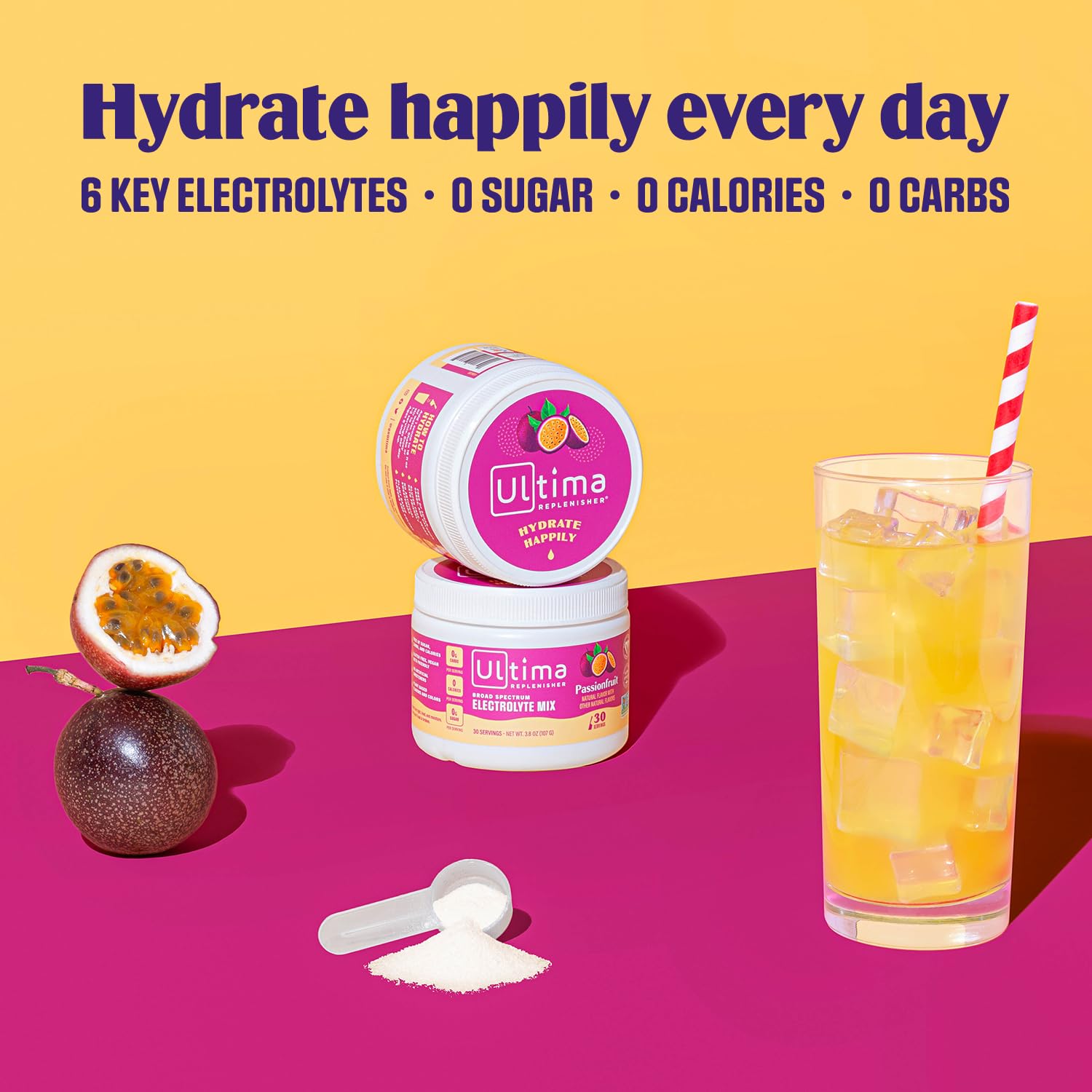 Ultima Replenisher Daily Electrolyte Drink Mix – Passionfruit, 30 Servings – Hydration Ultima ReplenisherBuy Supplements Australia