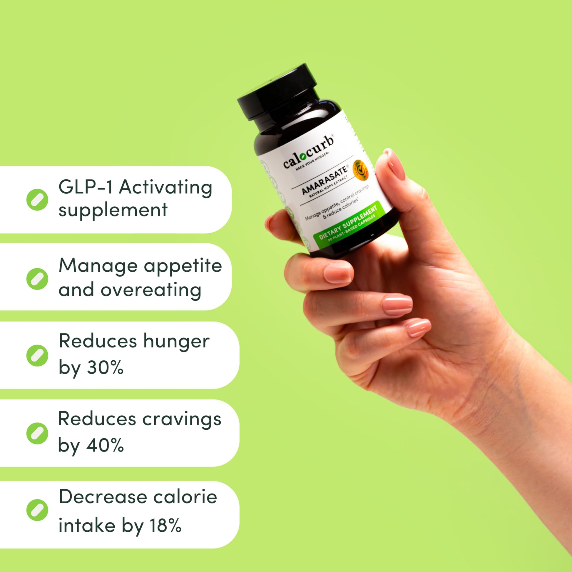 Calocurb Calorie Control Supplement, Natural GLP-1 Activator, 90 Count (1 Month Average CalocurbBuy Supplements Australia