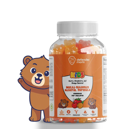 Defender Mami Kids Vitamin Gummies – Multivitamin & Mineral Formula, Non‑GMO · Gluten‑Free, 90 Count Chewables for Daily Immune Defender Mami