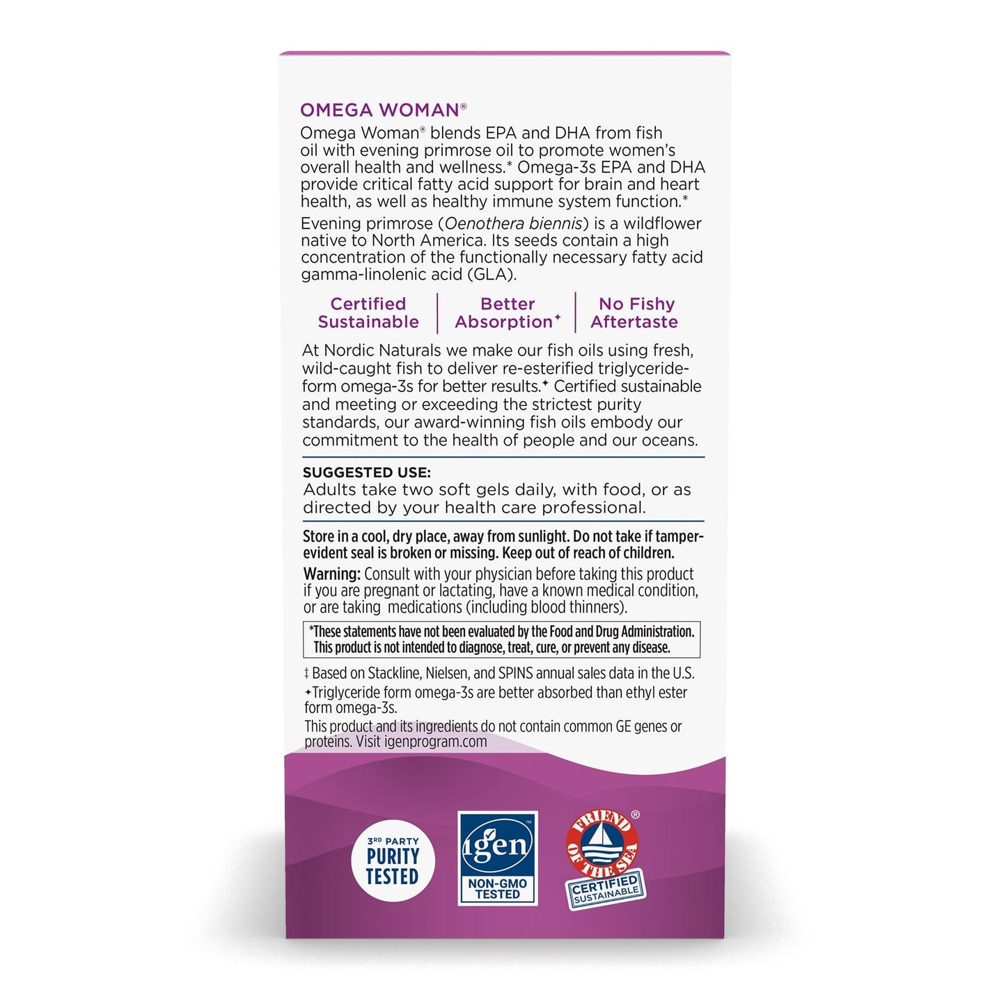 Nordic Naturals Omega Woman, Lemon - 120 Soft Gels - 500 mg Omega-3 + 800 mg Evening Primrose Oil