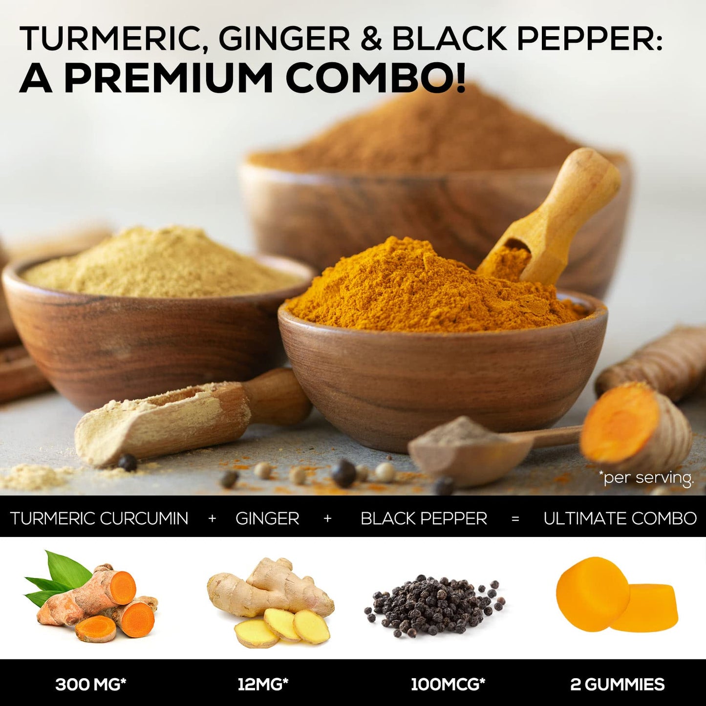Turmeric Ginger Gummies - Vegan Turmeric Curcumin Gummy with 95% Curcuminoids Nature's NutritionBuy Supplements Australia