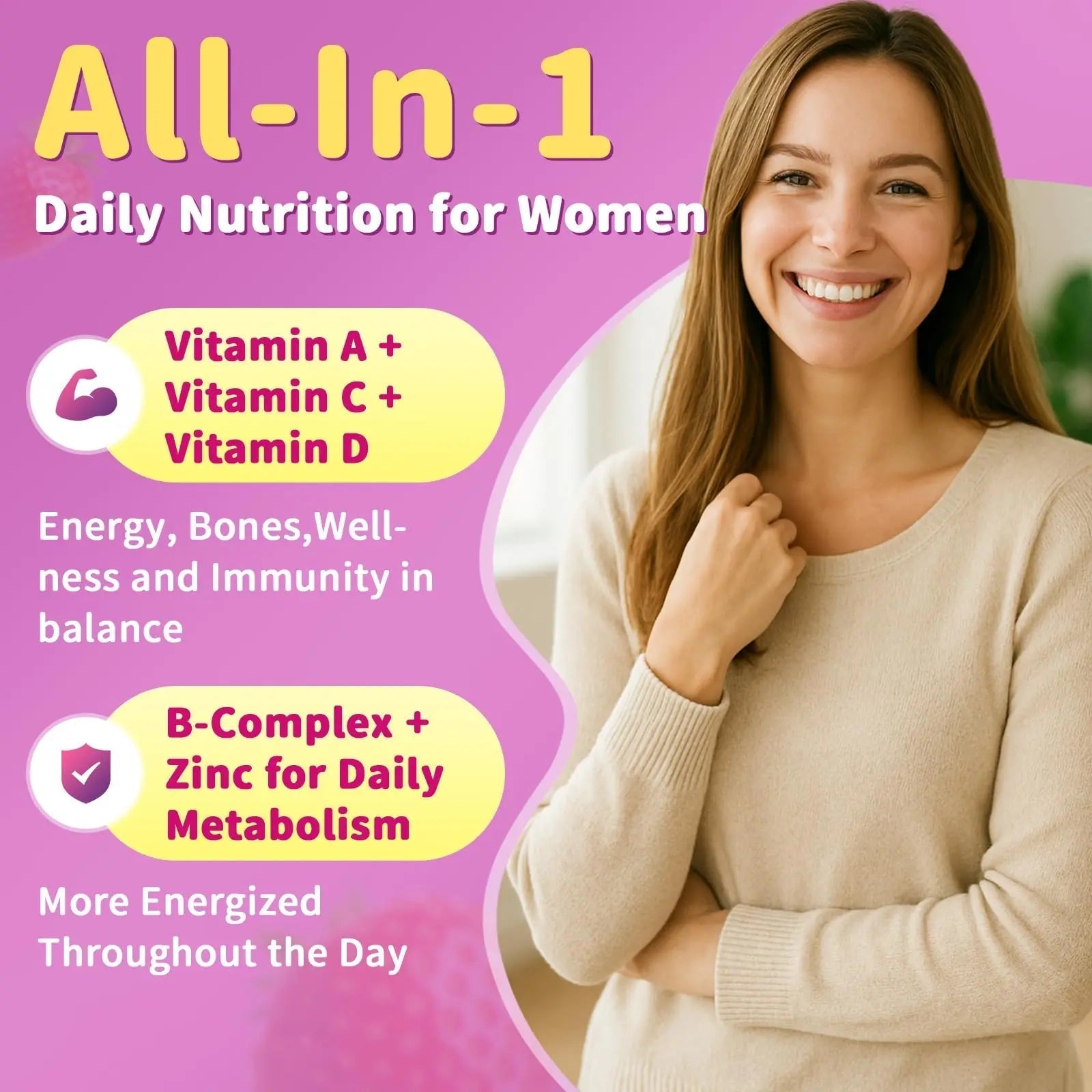Multivitamin for Women Gummies With Iron, Magnesium, Folate, Biotin, Zinc, Womens Multivitamin Gummy Vitamin D3 A C E, B Complex GparkNatureBuy Supplements Australia