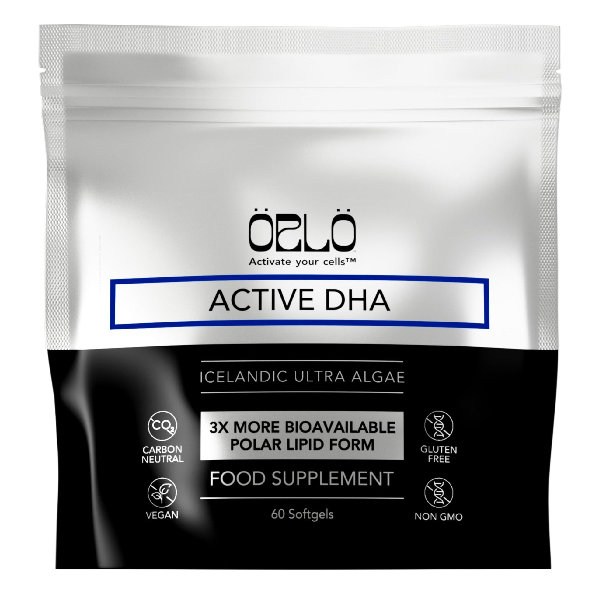 Orlo DHA Supplement 1000mg - 3X Absorption Natural Icelandic Nordic Omega 3 DHA & EPA for Brain & Eye Support – Vegan Fish Oil Alternative, No Fishy Aftertaste, 60 Easy-to-Swallow Mini Softgels OrloBuy Supplements Australia