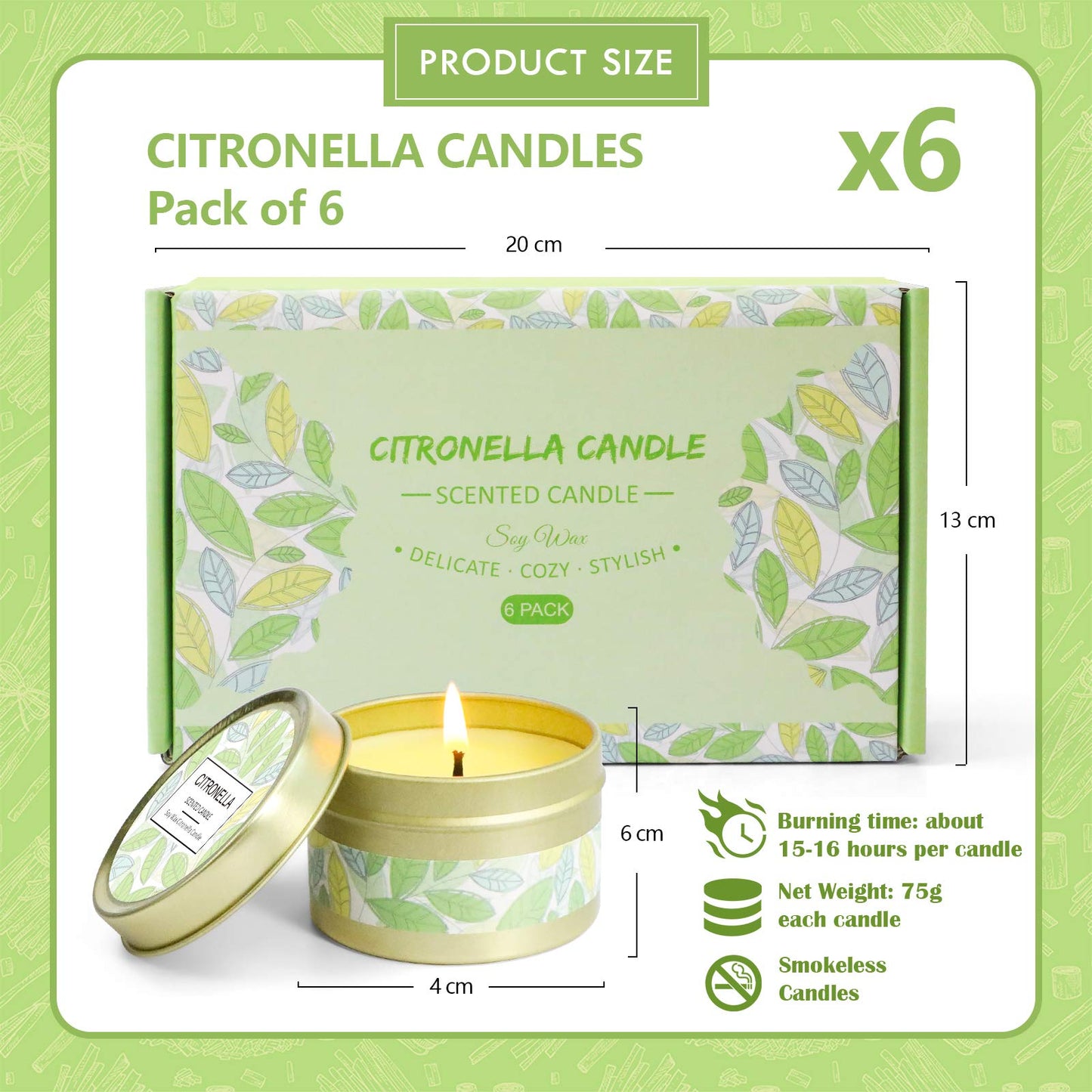 Citronella Candles Outdoor, Scented Candles, Summer Soy Wax Candles, Lemongrass Candles STRNBuy Supplements Australia