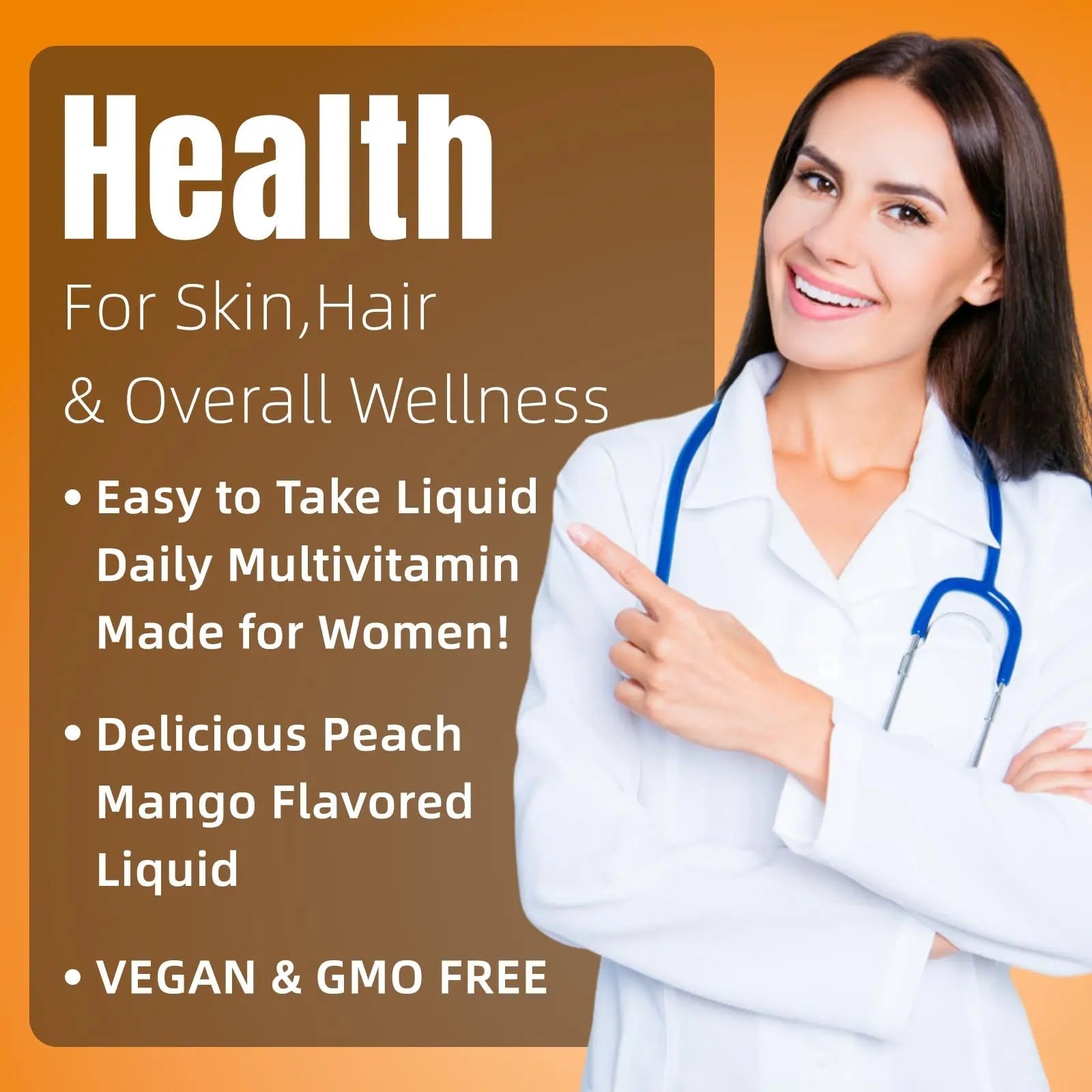 Liquid Multivitamin for Hair Growth | Biotin 10000mcg | Hair & Skin Support Supplement | Clinically Tested for Thicker Hair & Skin Elasticity HOWEEJET