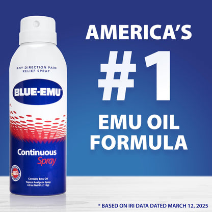 Blue-Emu Continuous Pain Relief Spray for Fast-Acting Joint & Muscle Relief, 4 Oz, 1 Pack BLUE-EMUBuy Supplements Australia