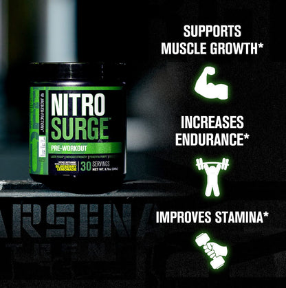 Jacked Factory Nitrosurge Shred Thermogenic Pre-Workout in Watermelon & Watermelon Nitrosurge Pre-Workout for Men & Women