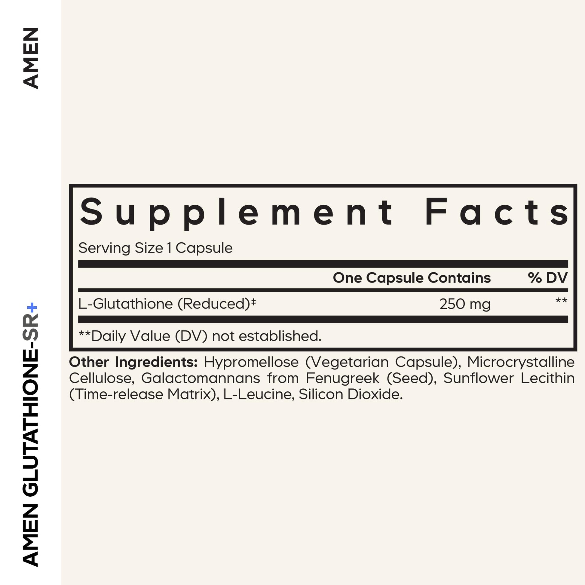 Amen Glutathione-SR+ Advanced Sustained-Release Supplement - 2-Month Supply - Reduced L-Glutathione - Galactomannans Fenugreek Seed - Time-Reduced Matrix - Non-GMO - 60 Capsules AmenBuy Supplements Australia