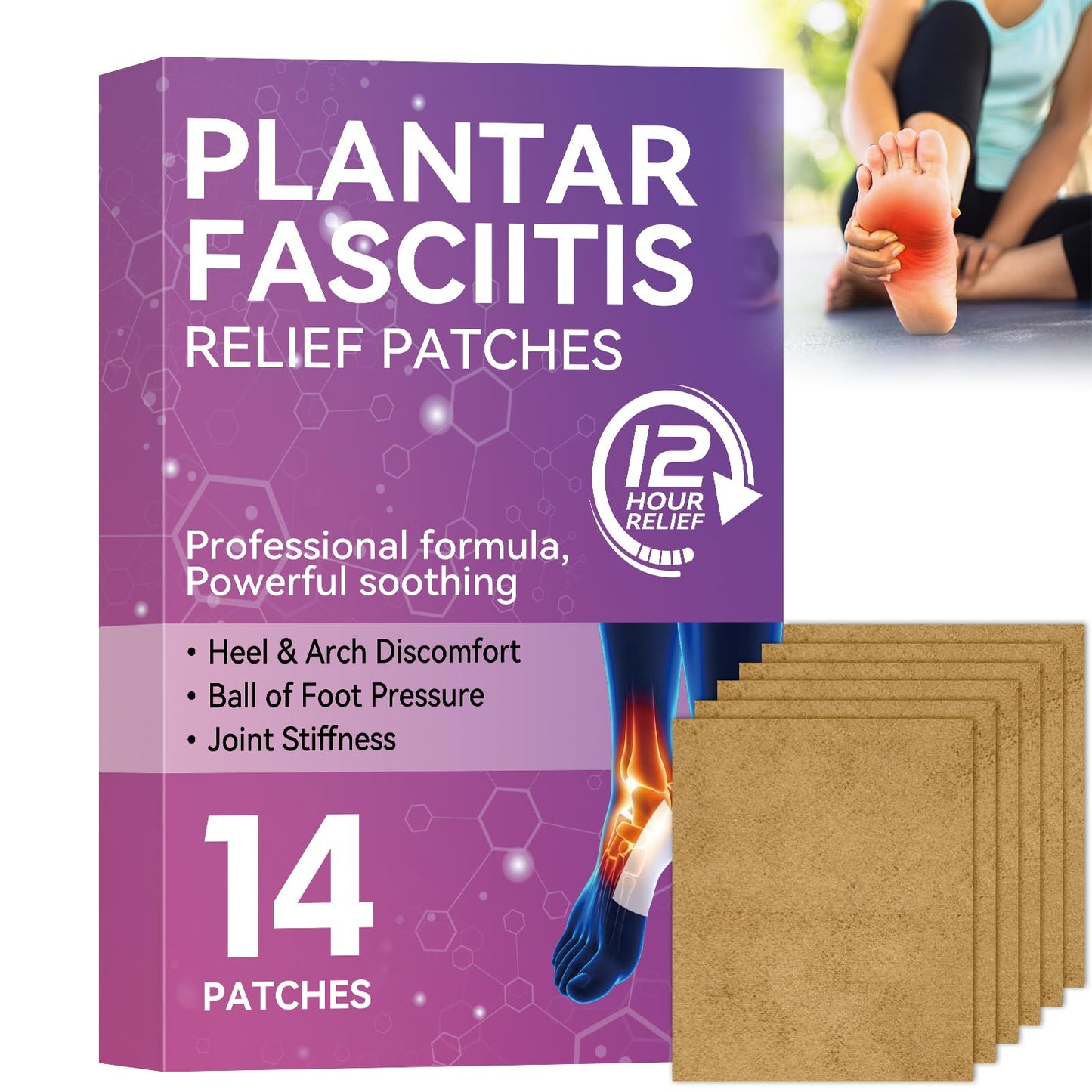 Mosconly Plantar Fasciitis Relief 14 Pcs, Natural Heel Discomfort Relief for Plantar Fasciitis, 12 Hour Maximum Strength Deep Hot, Soothing of Joint Soreness for Heel Discomfort MosconlyBuy Supplements Australia