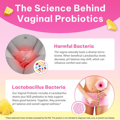 WeiWeiLa Feminine Probiotics Gummies for Women Probiotic Gummies with Slippery Elm | Natural Pineapple Flavor | Supports Feminine pH Balance & Comfort | 60 Vegan Gummie for Daily Wellness WeiWeiLaBuy Supplements Australia