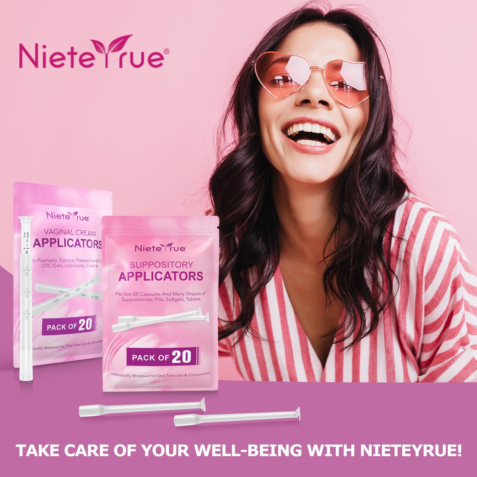 Nieteyrue (40 Packs) Disposable Vaginial Applicators Individually Wrapped Hygienic Fit NieteyrueBuy Supplements Australia