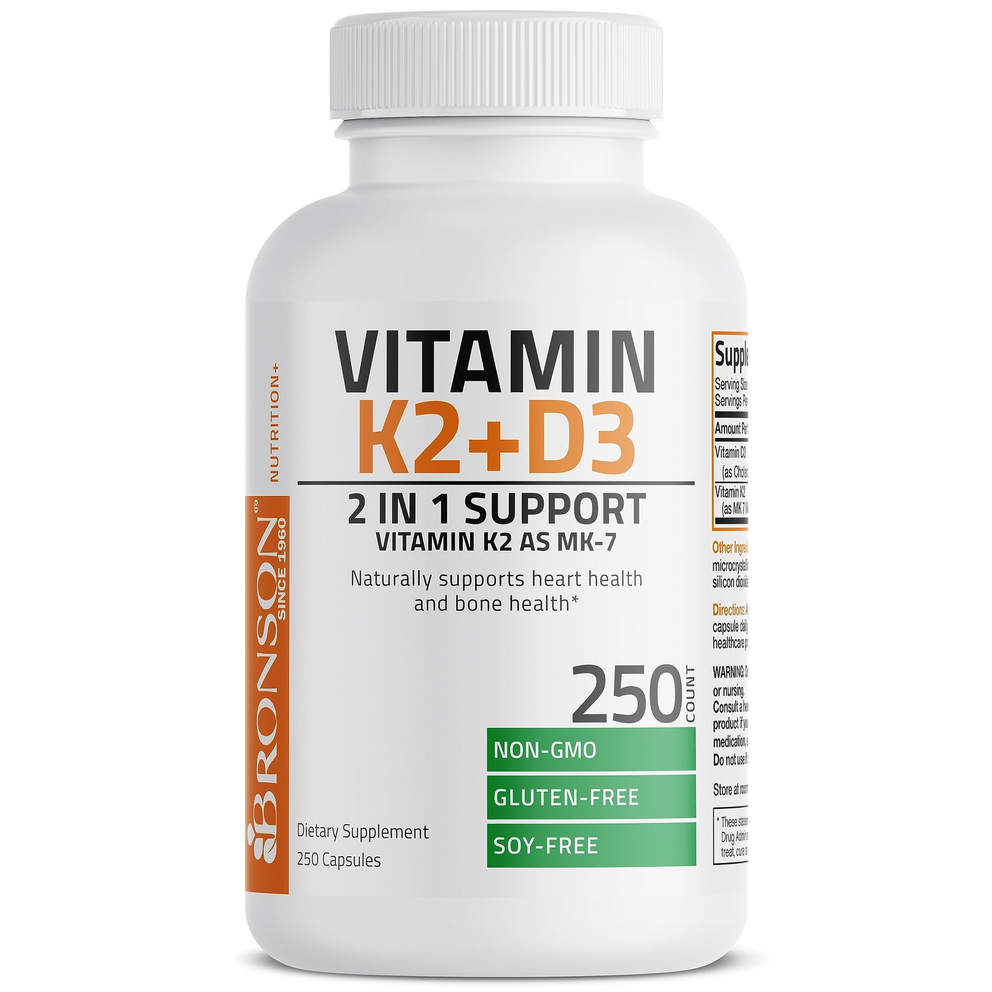Bronson Vitamin K2 (MK7) with D3 Supplement Bone and Heart Health Non-GMO BronsonBuy Supplements Australia