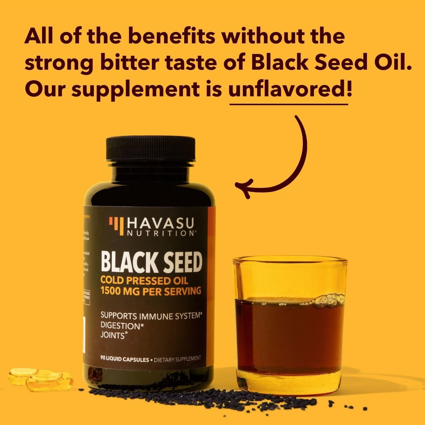 Black Seed Oil Nigella Sativa Cold-Pressed Capsules | 1500mg Black Cumin Seed Oil HAVASU NUTRITIONBuy Supplements Australia
