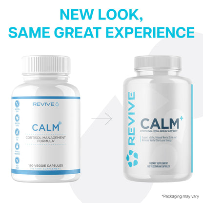 Revive MD Calm, Emotional Well-Being Support Supplement - Stress Management for Men & Women - Mood Enhancement Supplement Promotes Relaxation with L-Theanine, GABA & 5-HTP (180 Capsules, 30 Servings) ReviveBuy Supplements Australia