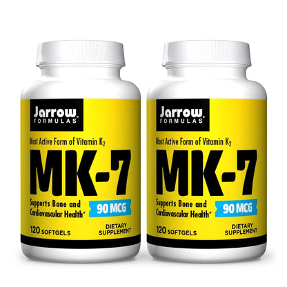 Jarrow Formulas MK-7 90 mcg - 120 Softgels, Pack of 2 - Superior Vitamin K Product for Building Strong Bones Jarrow FormulasBuy Supplements Australia