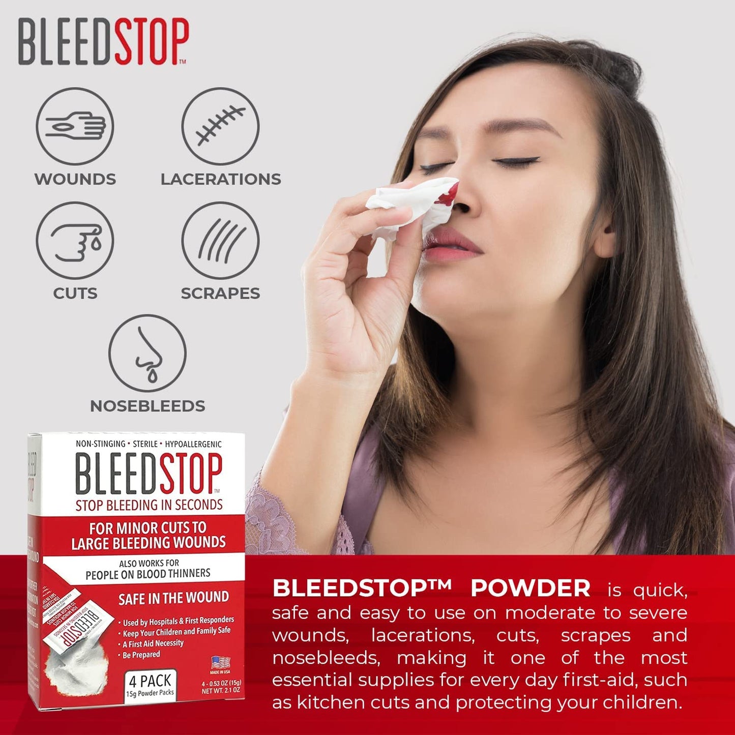 BleedStop™ First Aid Powder for Blood Clotting, Trauma Kit, Blood Thinner BleedStopBuy Supplements Australia
