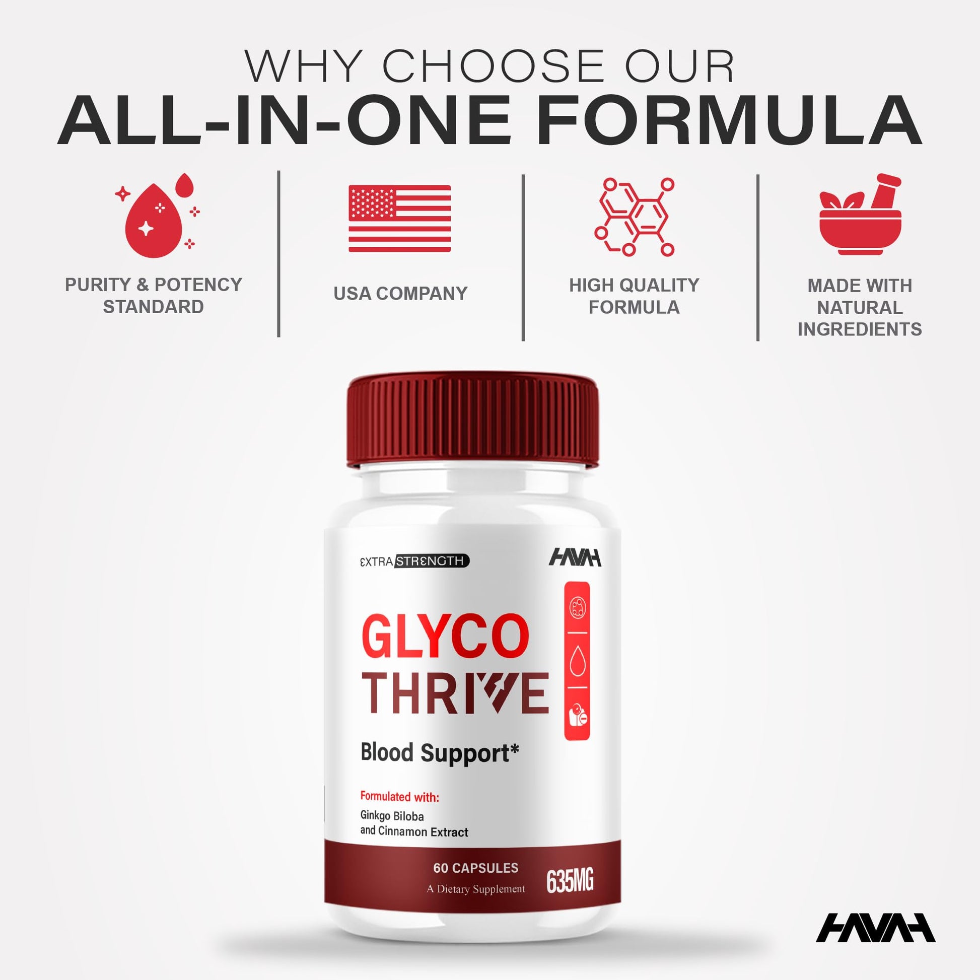 (2 Pack) Glyco Thrive Blood Support GlycoThrive Maximum Strength Capsules, Glyco Thrive Advanced Daily Multivitamin Health and Wellness Supplement, GlycoThrive Health Support Pills (120 Capsules) HavahBuy Supplements Australia