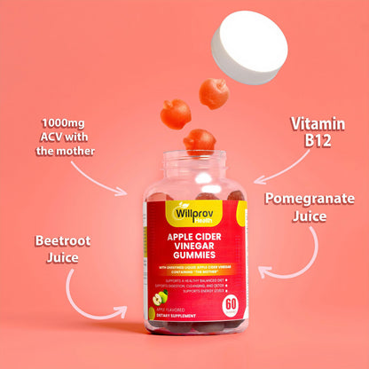 Willprov Health Apple Cider Vinegar Gummies - 1000mg ACV with Mother for Metabolism Willprov HealthBuy Supplements Australia