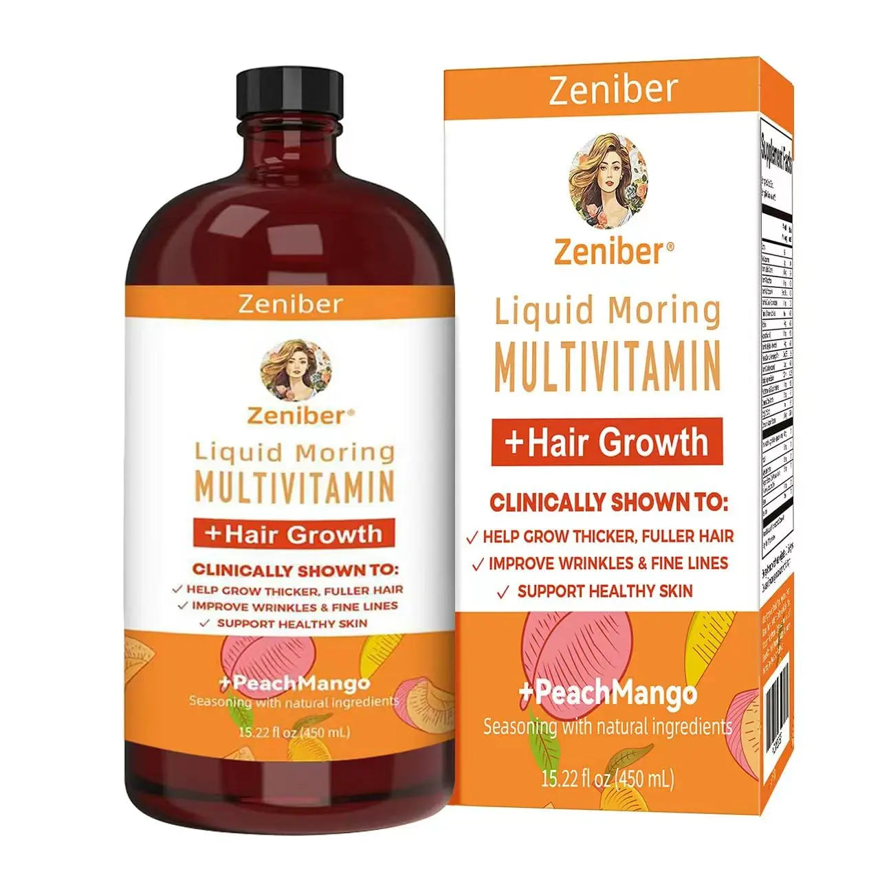 Zeniber MaayRuth Multivitamins Hair Growth| Liquid Multivitamin for Hair Growth | Biotin 10000mcg | Hair & Skin Support Supplement | Zeniber