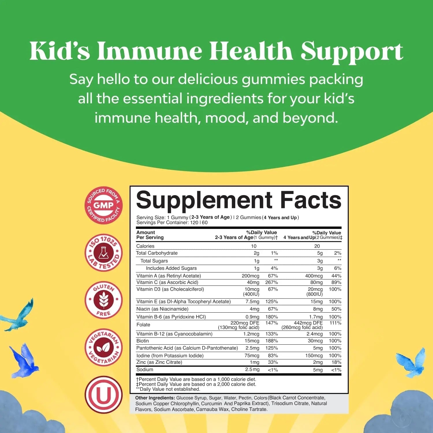 Bundle of Plant Based Kids Multivitamin Gummies with Vitamins A C D3 E B Zinc and DHA Omega 3 Gummies with Vegetarian 6 9 for Vision Brain Immunity Support Natures CraftBuy Supplements Australia