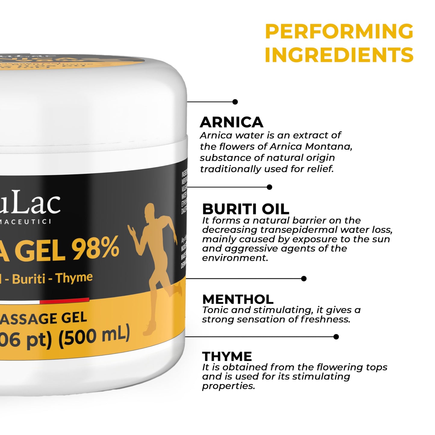 Dulac Arnica Body Massage Gel – Water-Based Cosmetic Massage Gel with Arnica Montana, Fast-Absorbing Lightweight Texture, Non-Greasy Feel, Dermatologically Tested, 16.9 fl oz DULÀC FARMACEUTICI 1982Buy Supplements Australia