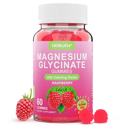 Magnesium Glycinate Gummies 600mg, Sugar Free Magnesium Gummies for Adults with Ashwagandha, Lemon Balm & GABA for Sleep
