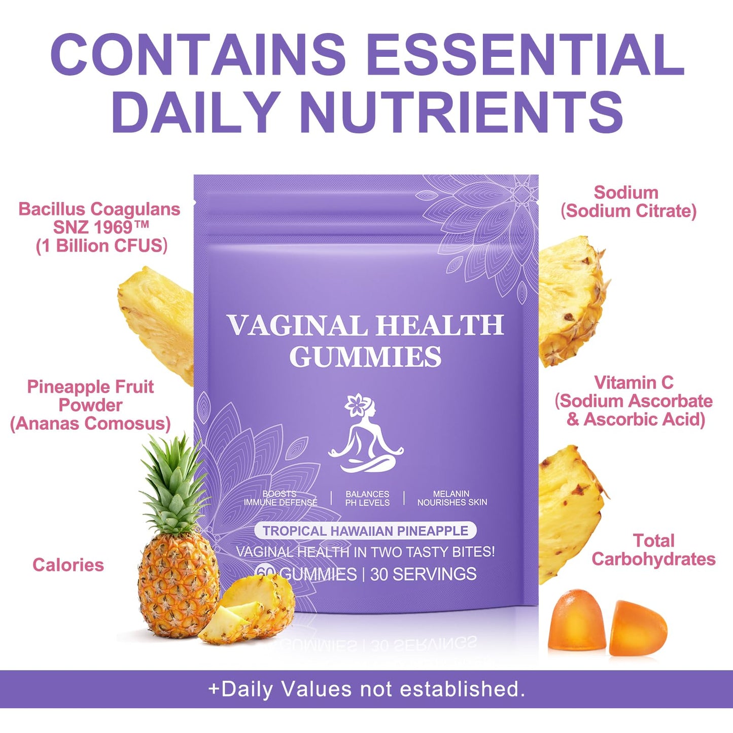 Vital Vaginal Probiotic Gummies for Women, 60PCS Feminine Balance Gummies, PH Balance,Immune Support, Vegan, Gluten-Free, Vaginal Probiotics Supplement, 60 Count DCTTVHVDBuy Supplements Australia