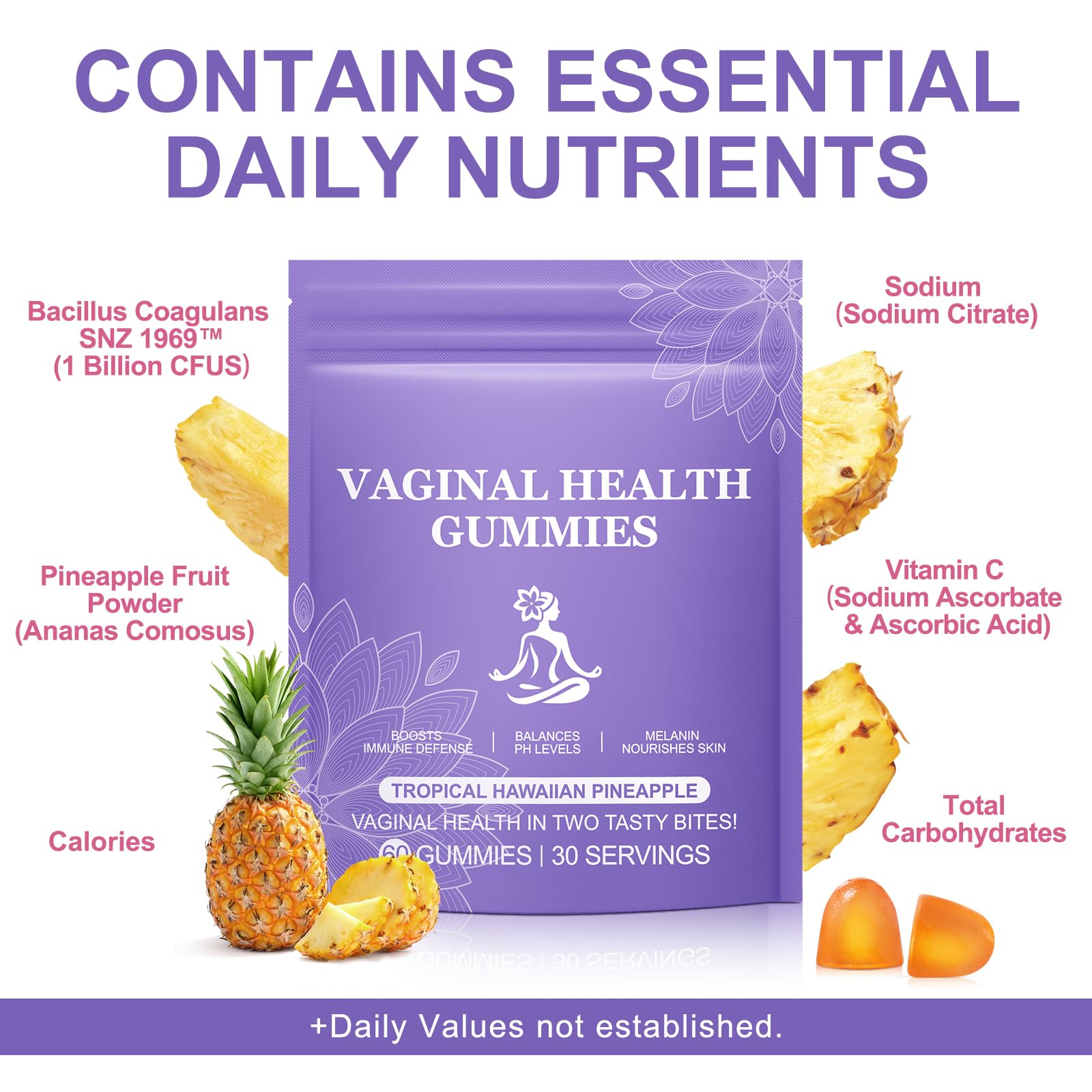 Vital Vaginal Probiotic Gummies for Women, 60PCS Feminine Balance Gummies, PH Balance,Immune Support, Vegan, Gluten-Free, Vaginal Probiotics Supplement, 60 Count DCTTVHVDBuy Supplements Australia