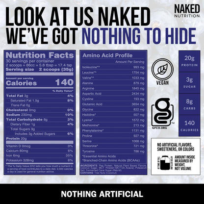 Naked Shake - Blueberry Muffin Protein Powder - Flavored Plant Based Protein Naked NutritionBuy Supplements Australia