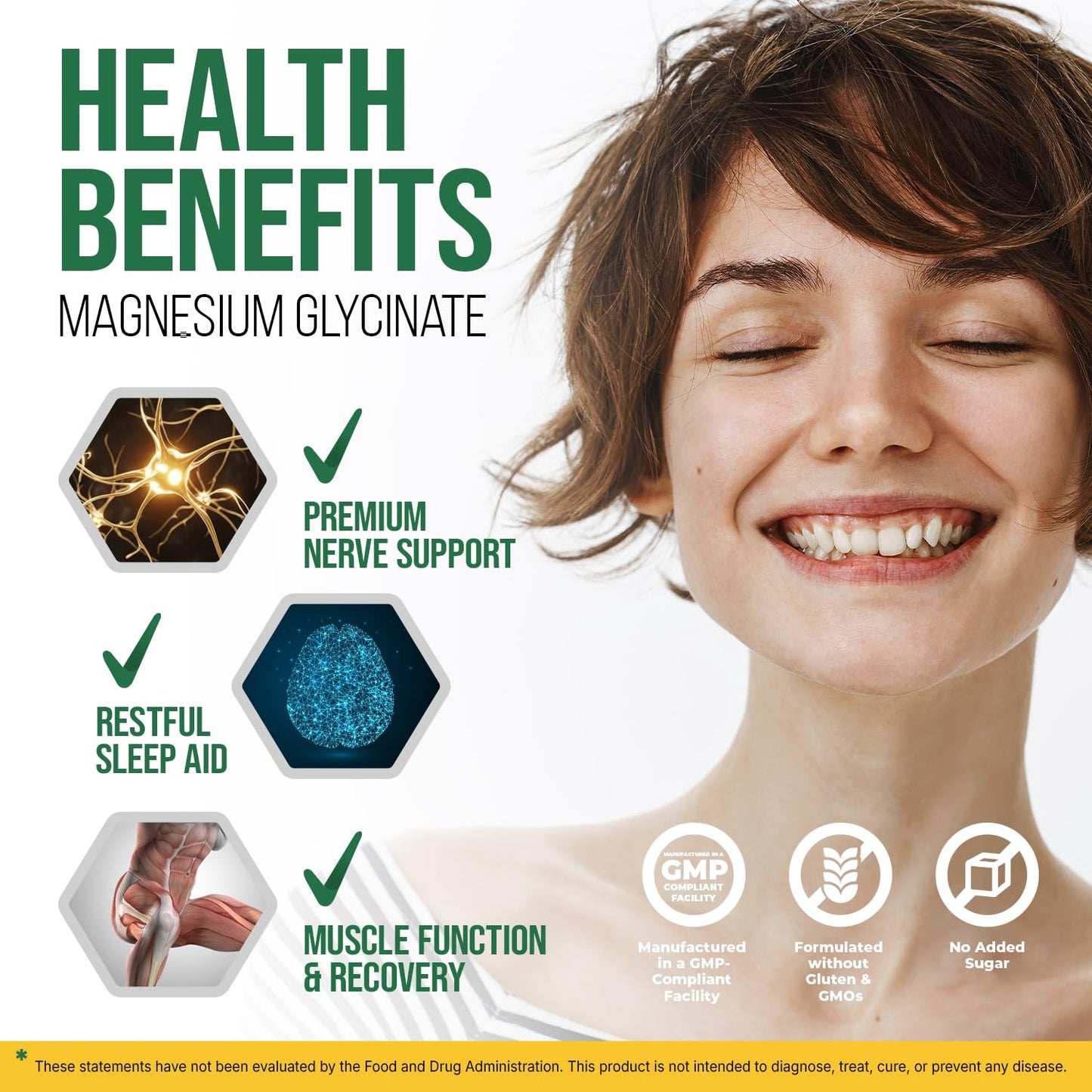 Magnesium Glycinate 500mg Liquid Drops – Sugar-Free Magnesium Supplement, Vegan Formula, 60 mL Flavor Pineapple Vita GuardBuy Supplements Australia