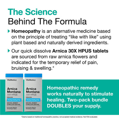 VitaMedica Arnica Montana 30X Homeopathic Tablets for Bruising Pain and Swelling | Plant Based Formula VitaMedicaBuy Supplements Australia