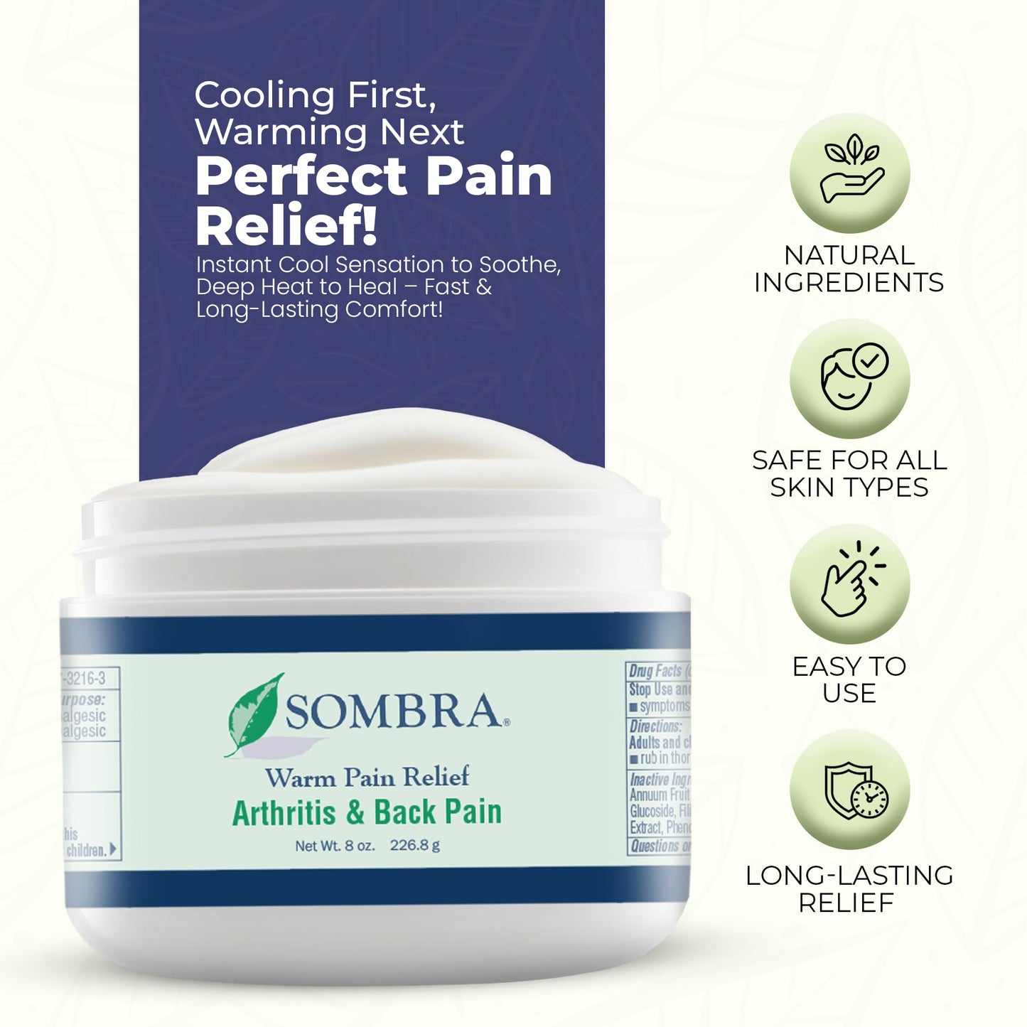 Sombra Warm Therapy Gel – Warming Muscle Comfort & Tension Relief – 8oz Jar SombraBuy Supplements Australia