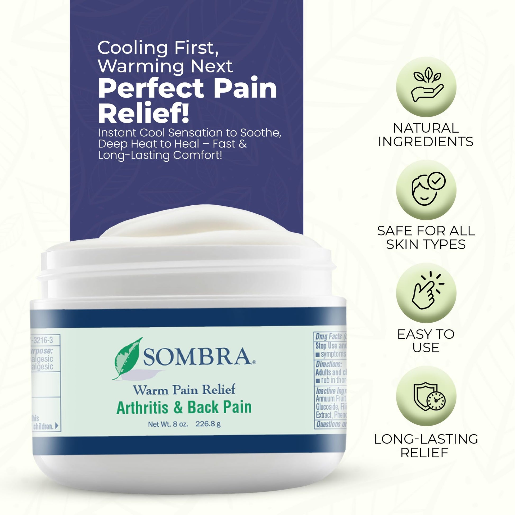 Sombra Warm Pain Relief Gel, Warm Relief for Arthritis and Chronic Pain Pre-Workout Muscle Rub Vegan Formula Free of Artificial Fragrances, Dyes, NSAIDs, Wax, Petroleum, Alcohol - 8oz (2 Pack) SombraBuy Supplements Australia