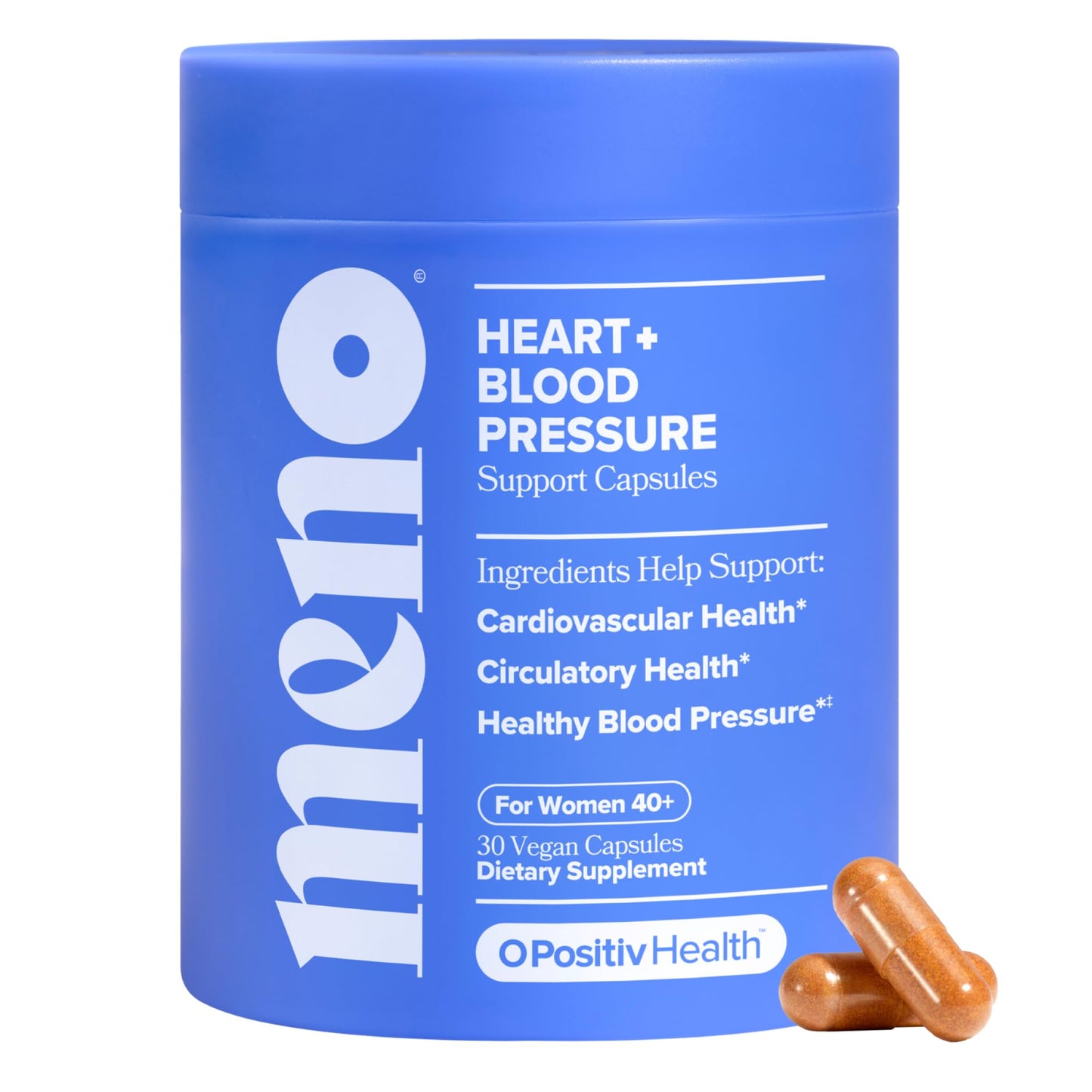 O Positiv MENO Heart + Blood Pressure Support Capsules – Daily Support for Healthy Circulation, Stress Management & Blood Pressure – with CoQ10, Beets, Pine Bark & Saffron – 30 Servings O PositivBuy Supplements Australia