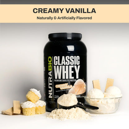 NutraBio Classic Whey Protein Powder- 25G of Protein Per Scoop - Full-Spectrum Amino NutraBioBuy Supplements Australia