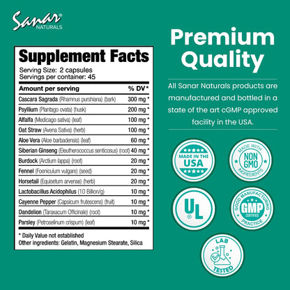 Sanar Naturals Colon Cleanser - Herbal Blend with Probiotics and Fibers - Digestive Health Sanar NaturalsBuy Supplements Australia