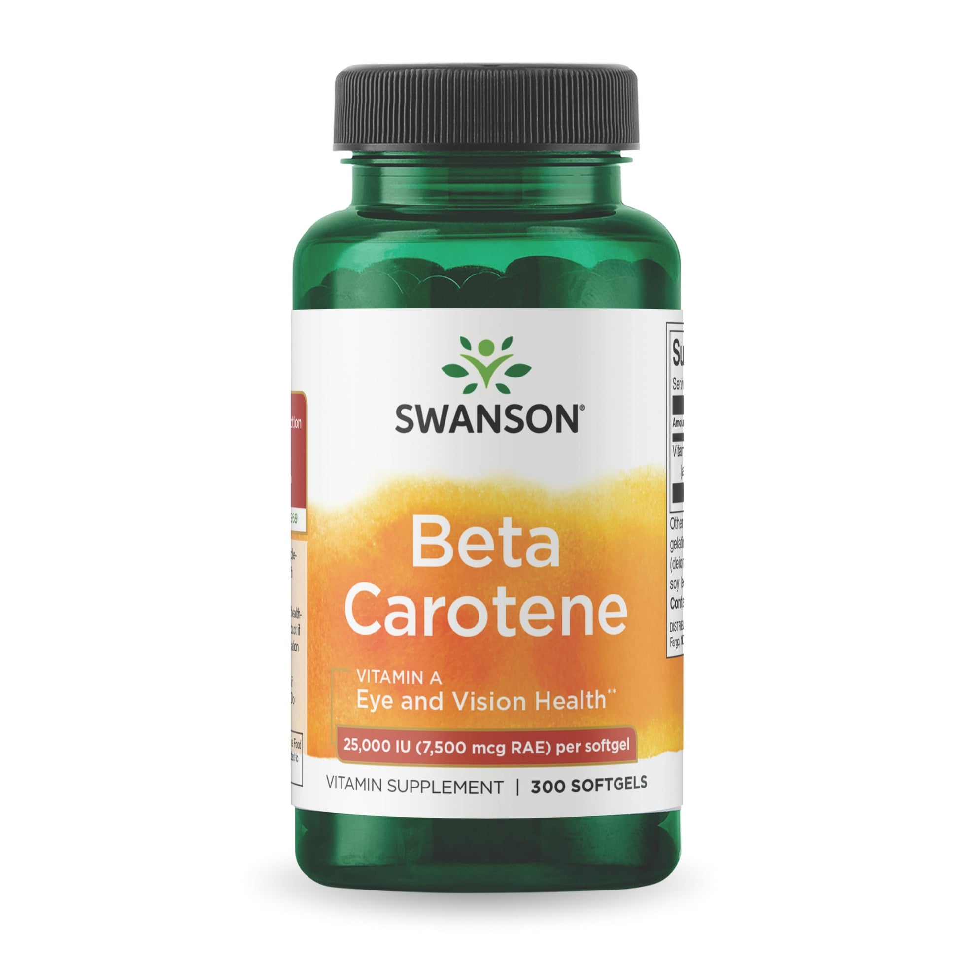 Swanson Beta-Carotene Vitamin A 25,000 IU Eye and Skin Health Supplement for Adults Seeking Vision and Immune Support - 7,500 mcg (300 Softgels) SwansonBuy Supplements Australia