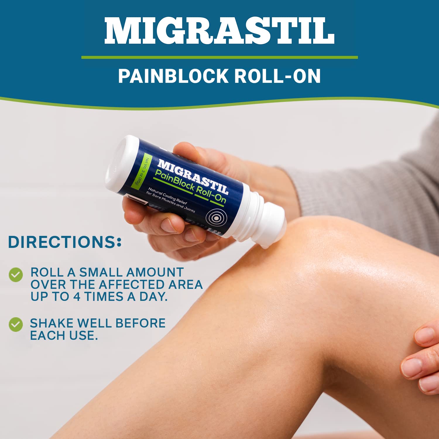Basic Vigor Migrastil PainBlock Roll-On & Unscented Topical Magnesium Cream Bundle. Made in The USA. Basic VigorBuy Supplements Australia